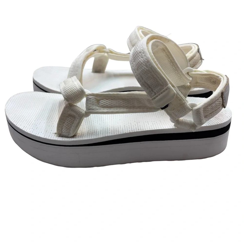 Teva Women's Flatform Universal Mesh Print Platform Sandal White Sz 10